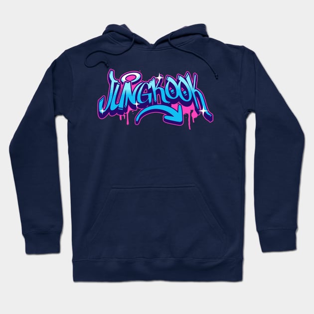BTS Bangtan Jeon Jungkook name typography text graffiti army Morcaworks Jungkook Hoodie TeePublic
